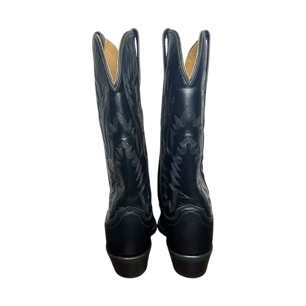 Old West Black Leather Western Cowboy Boots LF1510 Women's Size 7.5 Classic - Picture 8 of 12